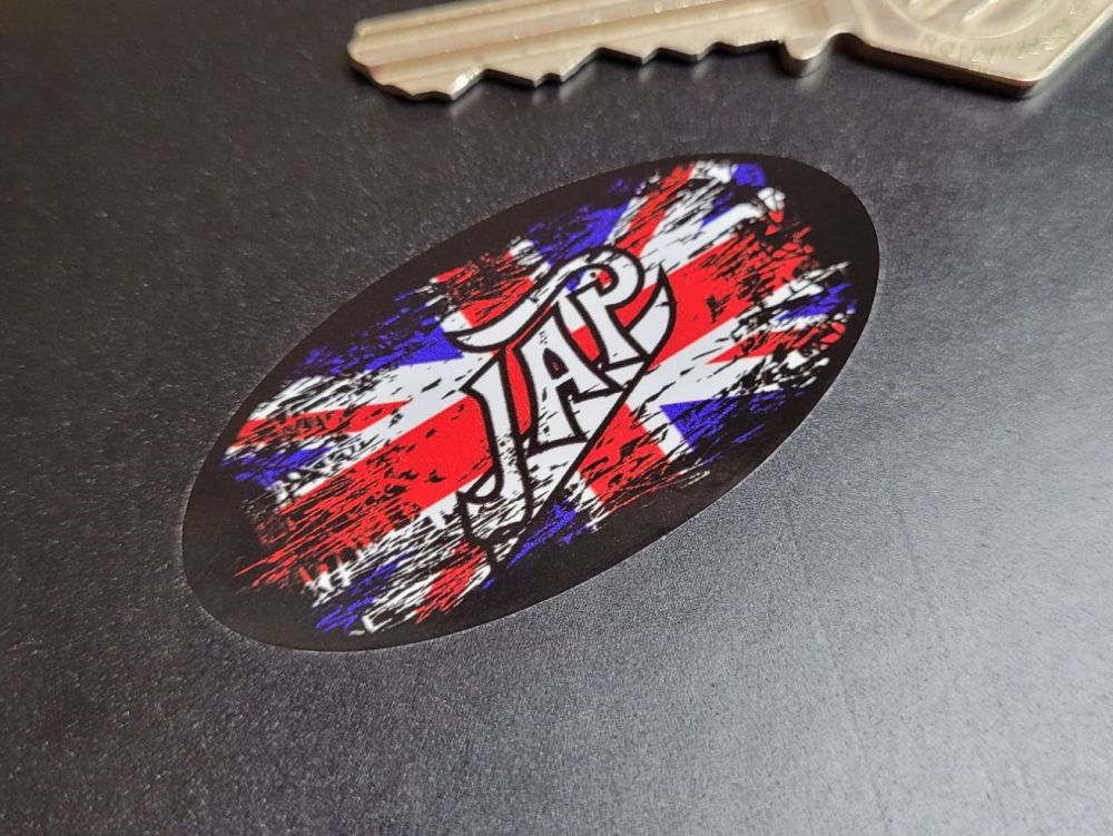 JAP Fade to Black Union Jack Stickers - 2.5", 3", or 4" Pair.