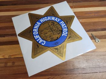 California Highway Patrol Star Shield Car Sticker - Gold Metallic Style - 14"