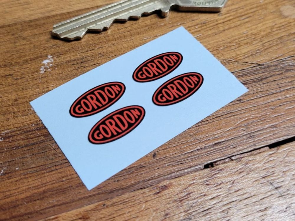 Gordon English Tools Red & Black Oval Stickers - Set of 4 - 18mm