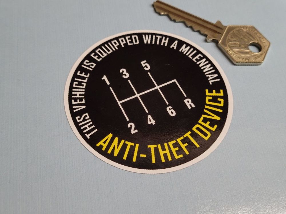 Millennial Anti-Theft Device Gears Funny Sticker 3" 
