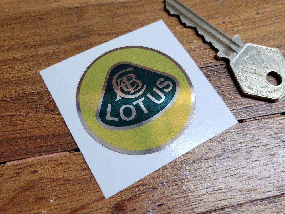 Lotus Old Style Circular Logo - Colour on Mirrored Foil - 44mm