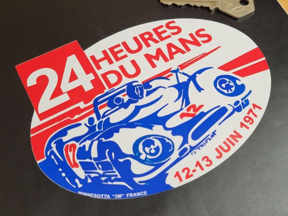 24 Heures Du Mans LeMans Le Mans 1971 Oval Sticker 5.5"