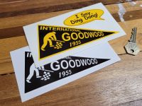 Goodwood International 1955 Pennant Sticker 6"