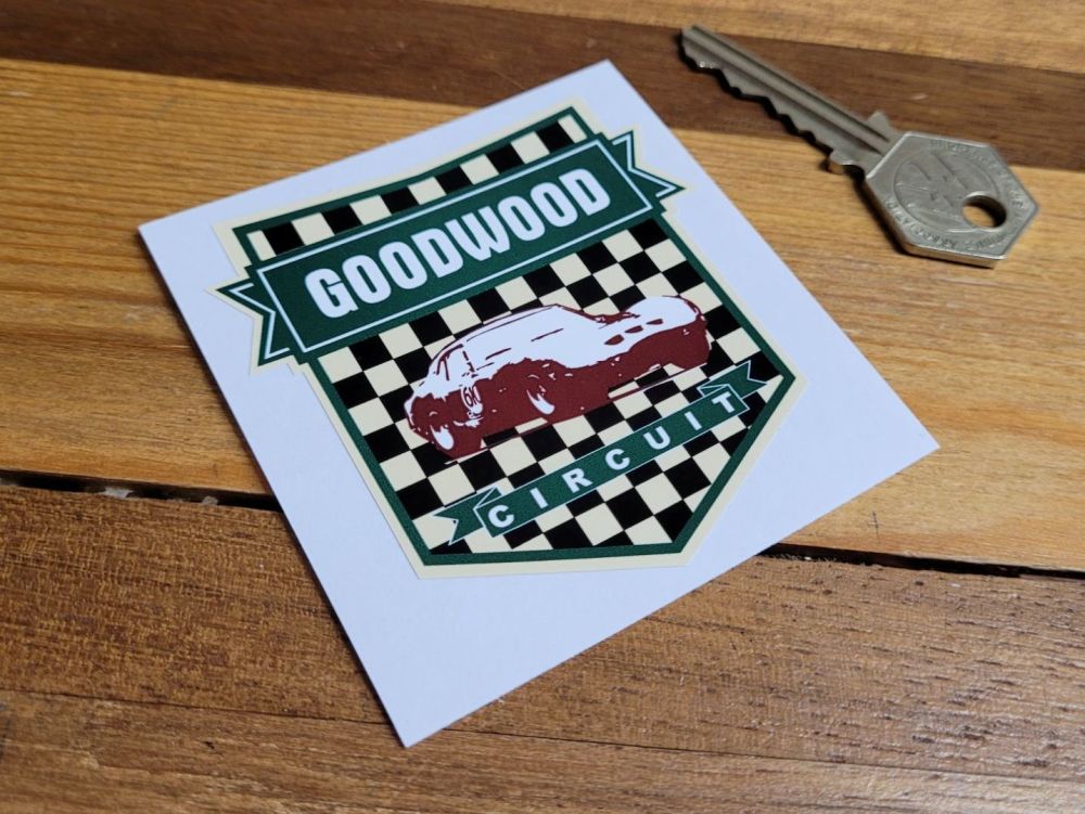 Goodwood Circuit  Green Shield Sticker. 2.5