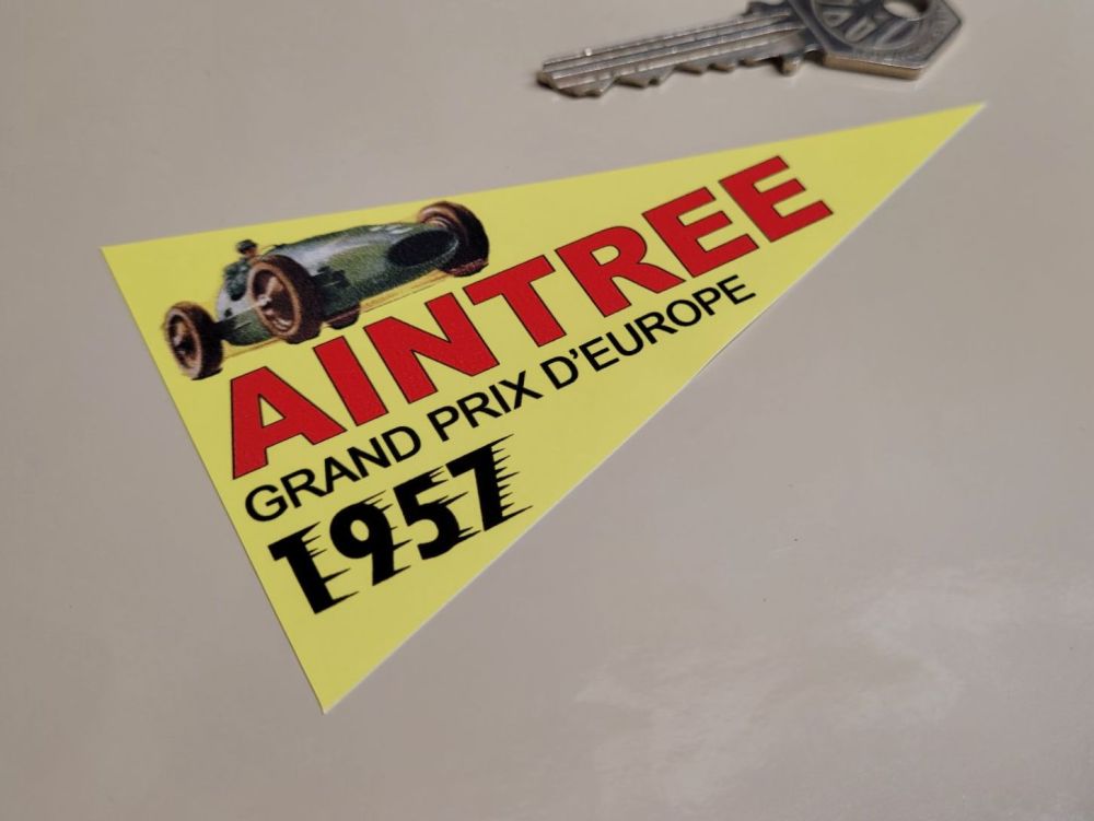 Aintree Grand Prix D'Europe 1957 Pennant Sticker. 4