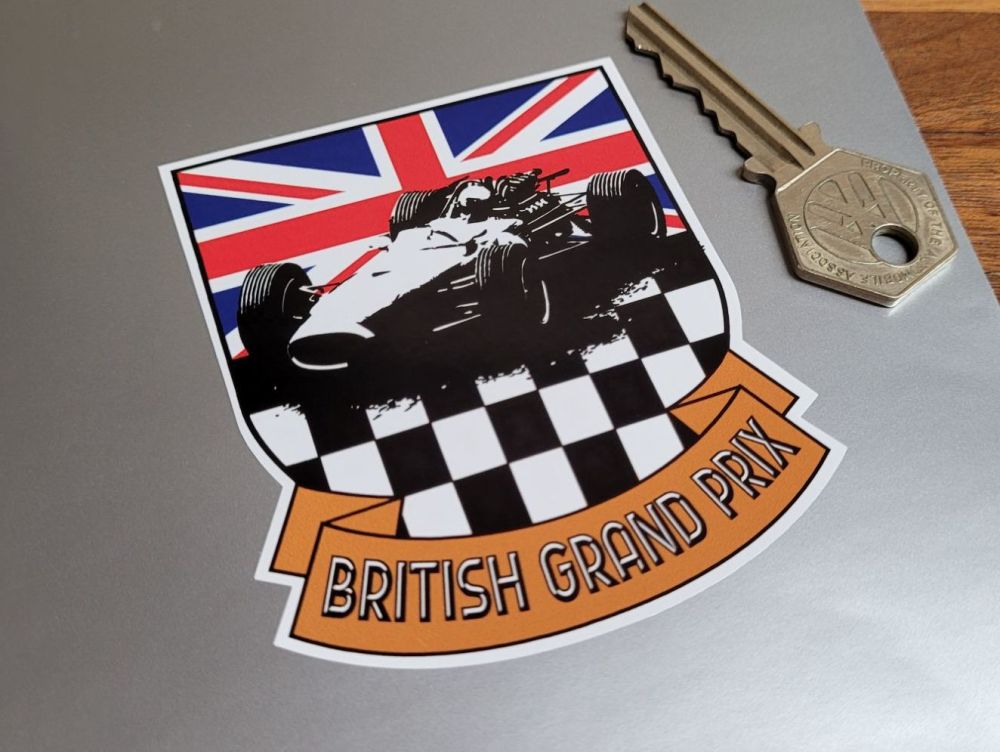 British Grand Prix Shield & Scroll Sticker 3"