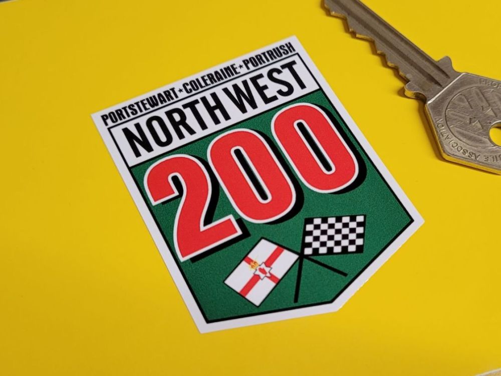 North-West 200 Crossed Flags Sticker. 2