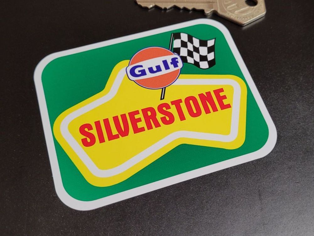 Silverstone Circuit Gulf Sticker. 3.5