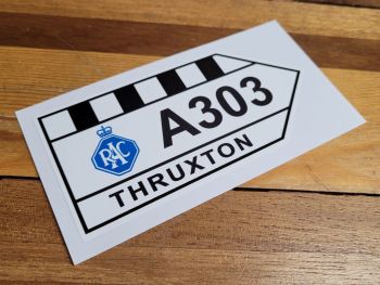 Thruxton RAC A303 Road Sign Sticker - 6" or 12"