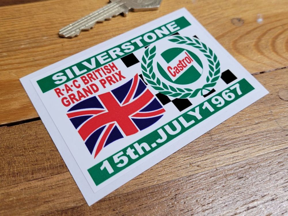 Silverstone RAC British Grand Prix 1967 Sticker 3.25"