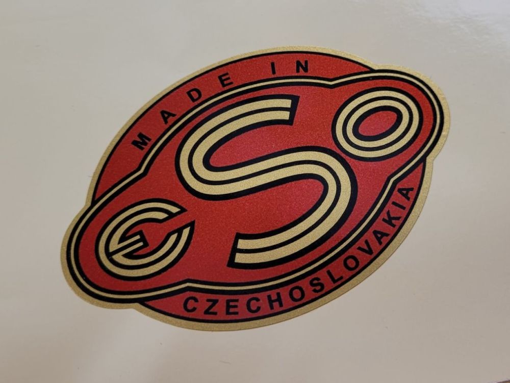 ESO Made in Czechoslovakia Stickers - 3", 3.5", or 4.5" Pair