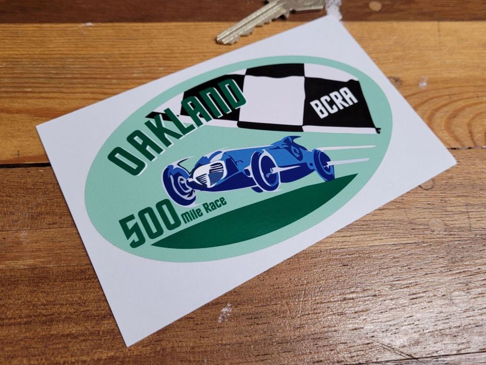 Oakland Speedway 500 Mile Race BCRA Sticker 5"