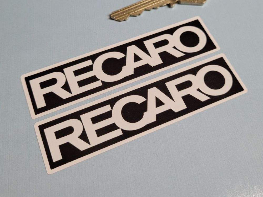 Recaro Seats Black & White Border Stickers - 2" or 4" Pair