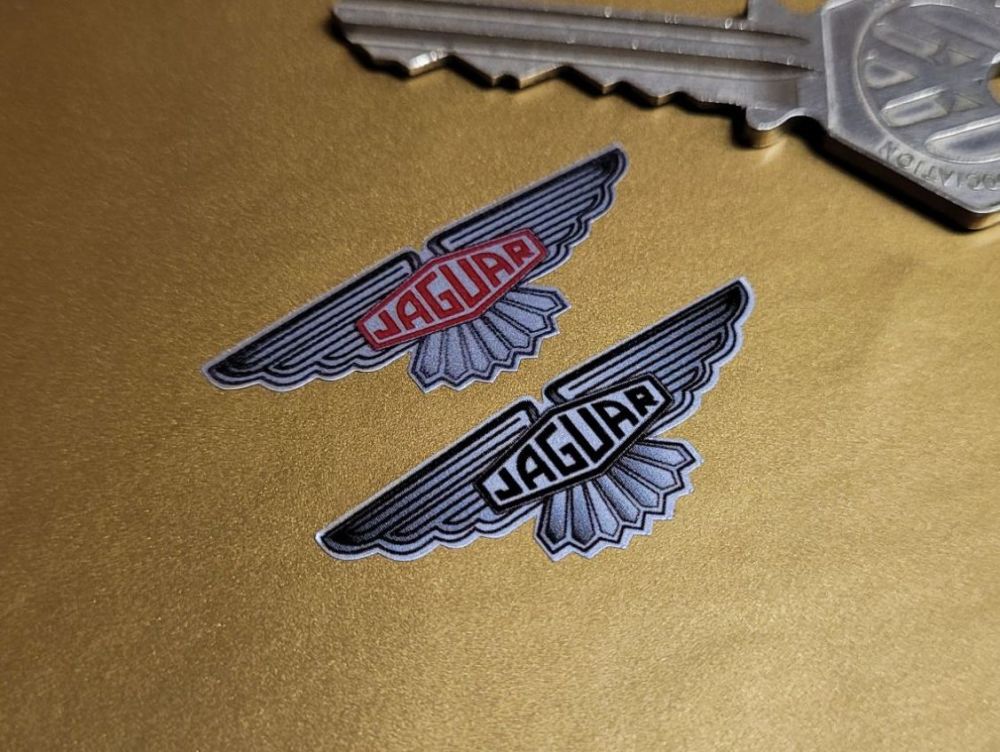 Jaguar Winged Lozenge Stickers - Set of 4 - 1.5"