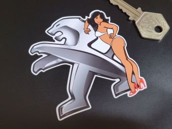 Peugeot Logo & Sexy Lady Sticker - 3"
