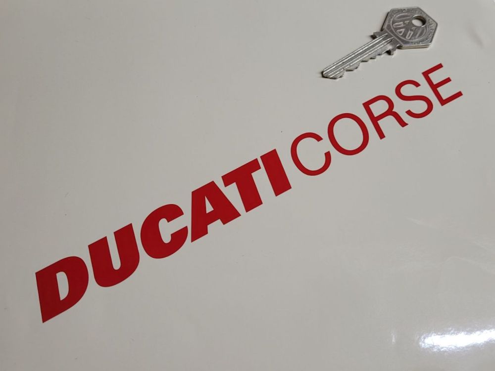 Ducati Corse Text Cut Vinyl Stickers - Various Colours - 8" Pair