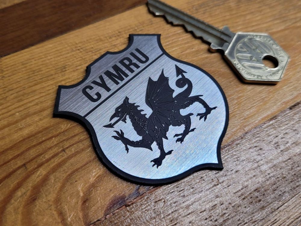 Wales Welsh Cymru Dragon Shield Style Self Adhesive Car Badge - 2"