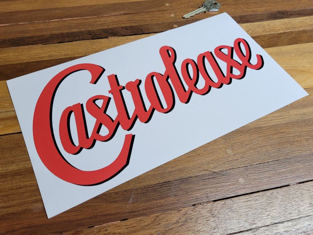 Castrolease Script Style Cut Text with Black Shadow Sticker - 11"