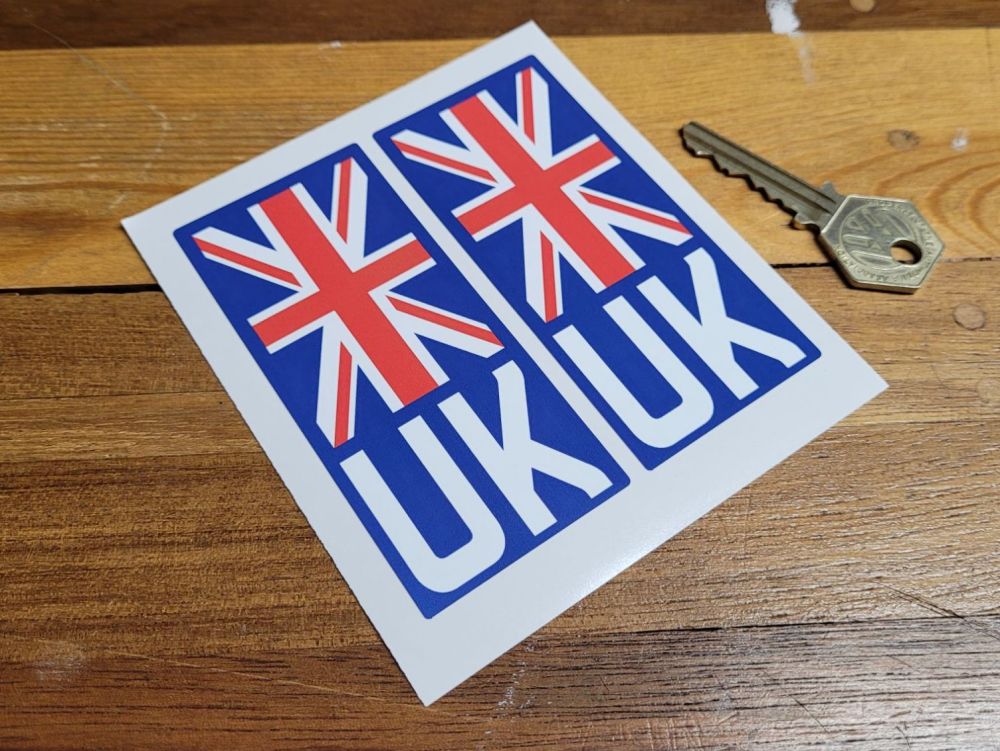 UK Union Jack Number Plate ID Nationality Cover Up Stickers - 4" Pair