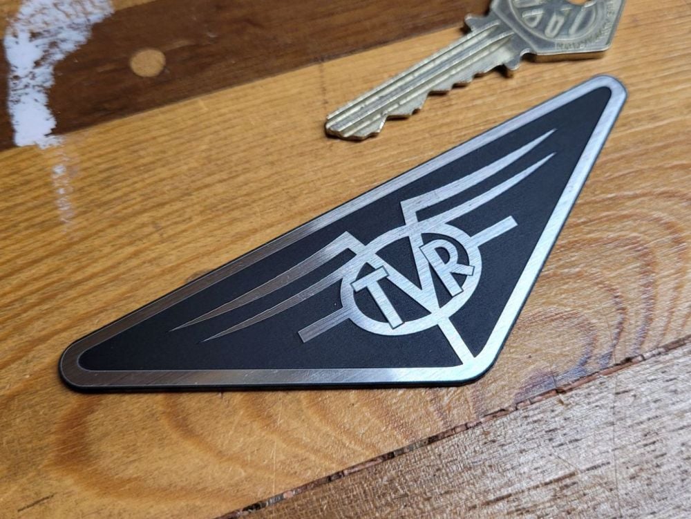 TVR Old Style Triangular Logo Self Adhesive Car Badge - 4" or 8"