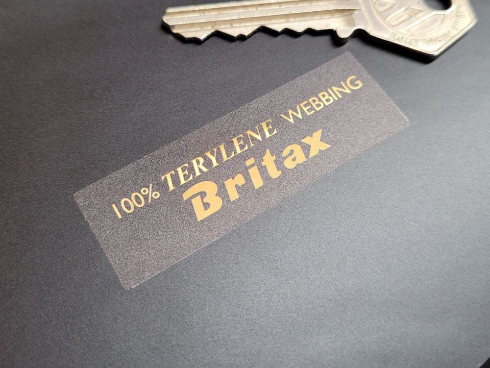 Britax 100% Terylene Webbing Seatbelt Endcap Stickers - 60mm Pair
