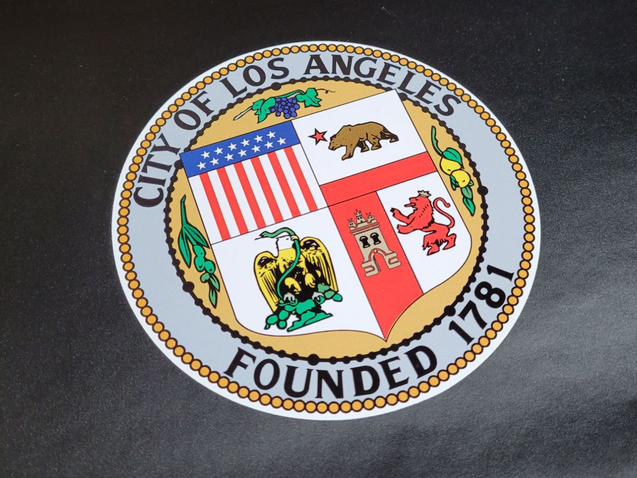 Police LAPD Style "to protect and to serve" Cut Text Pedal Car Sticker