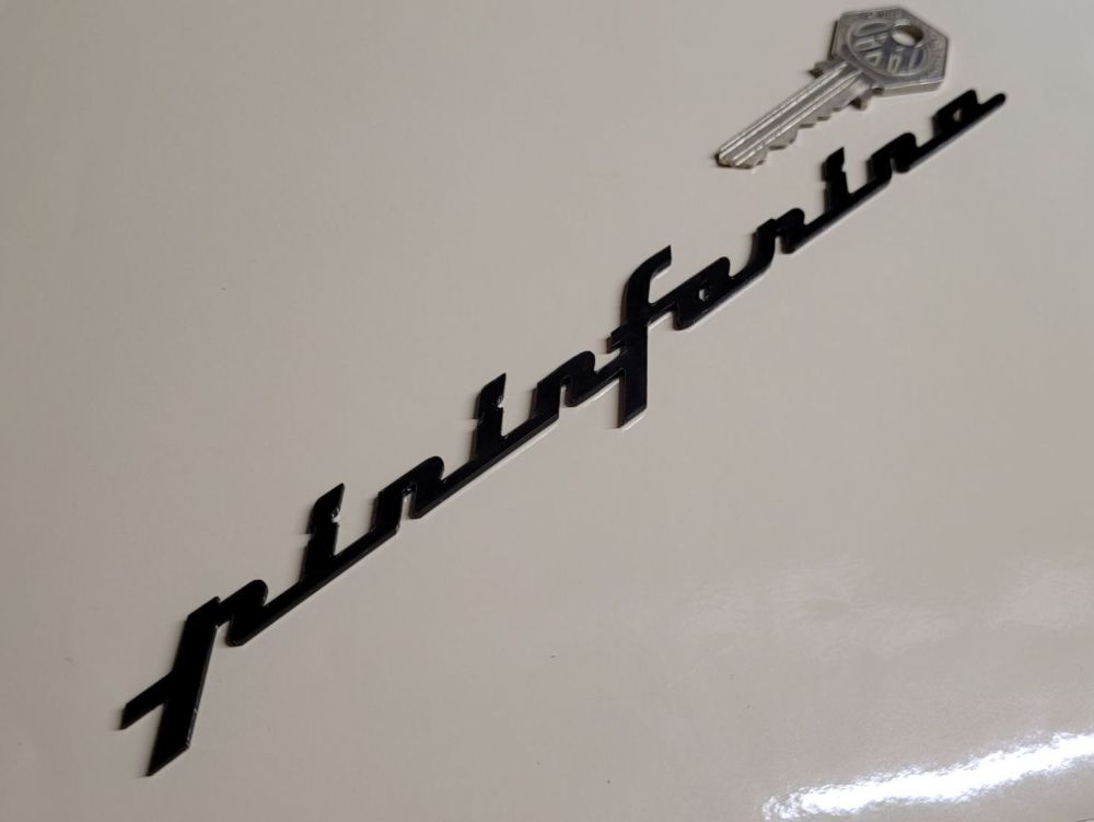 Pininfarina Script Style Self Adhesive Car Badge - Black - 3" or 8"