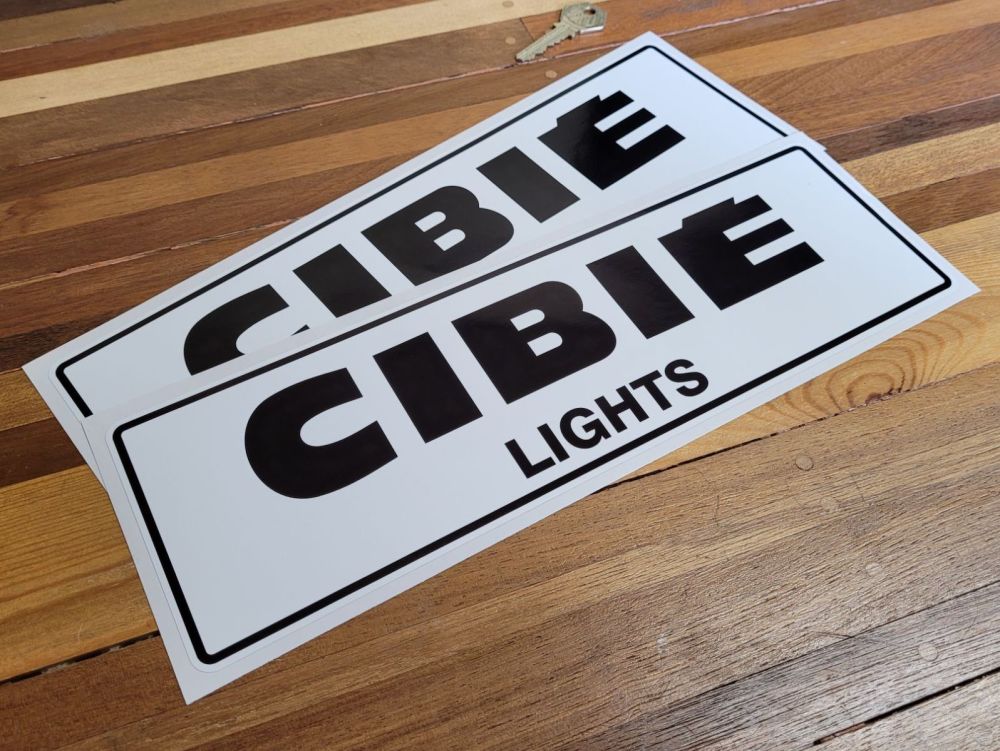 Cibie Lights Black & White Coachlined Stickers - 13" Pair
