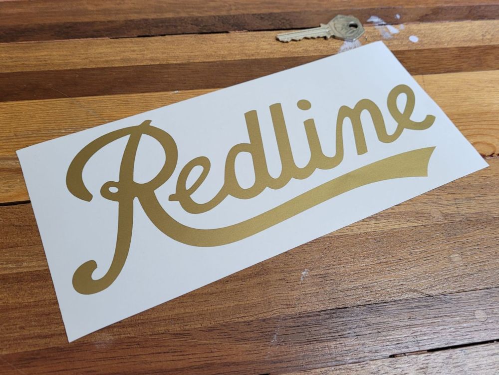 Redline Script Text Cut Vinyl Sticker - 9