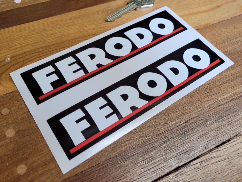 Ferodo Red Underline Style Stickers - 6" Pair