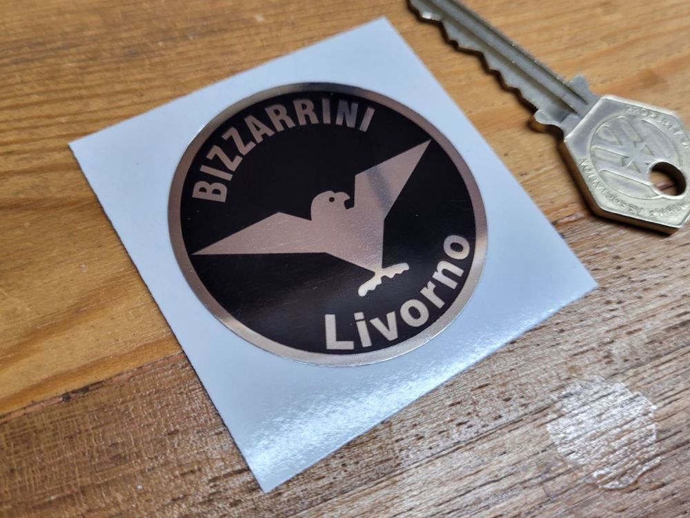 Bizzarrini Livorno Black & Foil Logo Sticker - 48mm