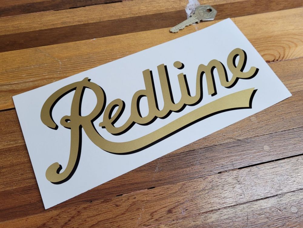 Redline Script Text Cut Vinyl Sticker - Shaded Style - 9