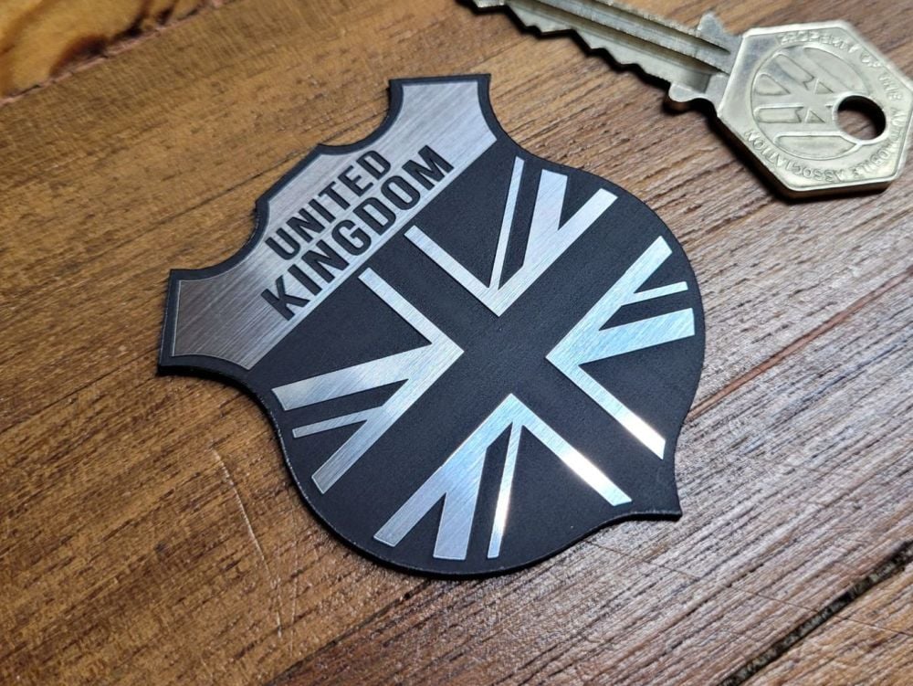 United Kingdom Union Jack Shield Style Self Adhesive Car Badge - 2"