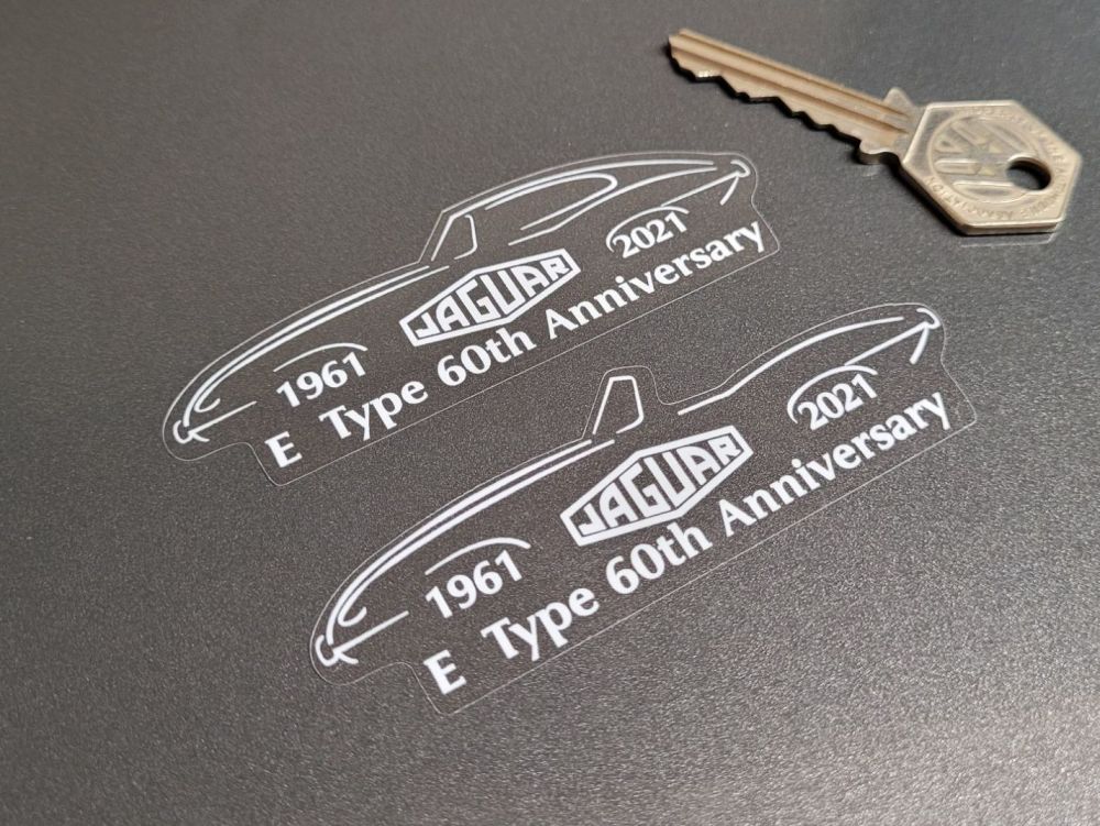 Jaguar E-Type 60th Anniversary Sticker - 3.5