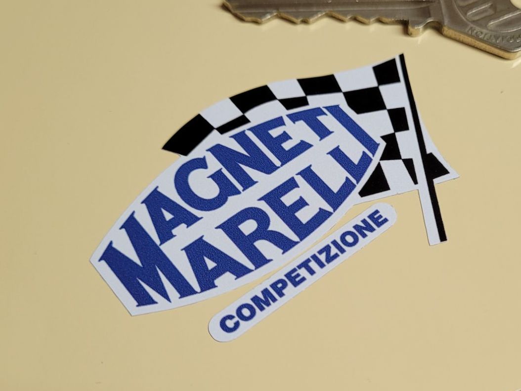 Magneti Marelli Competizione Chequered Flag & Ovoid Stickers - 2.5" or 4.25" Pair