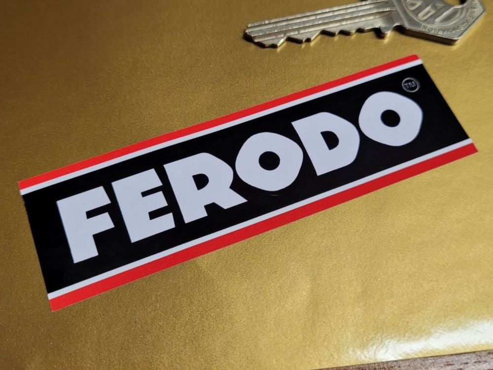 Ferodo Black & Red Line Oblong Stickers - 4" Set of 3