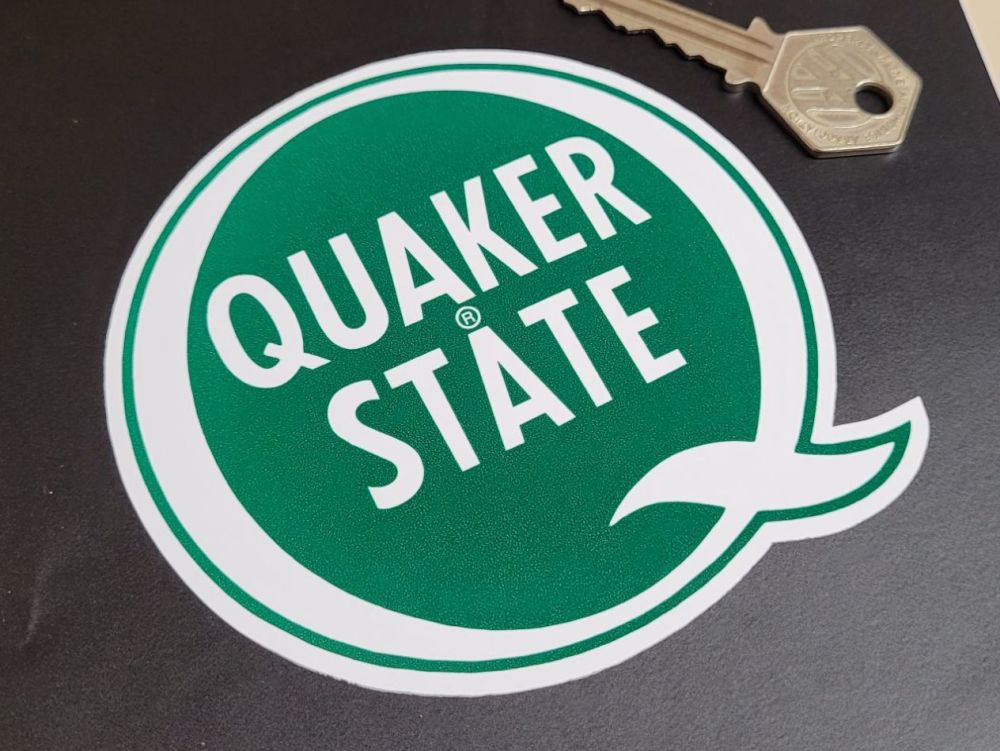Quaker State Q Logo Stickers - 4" Pair