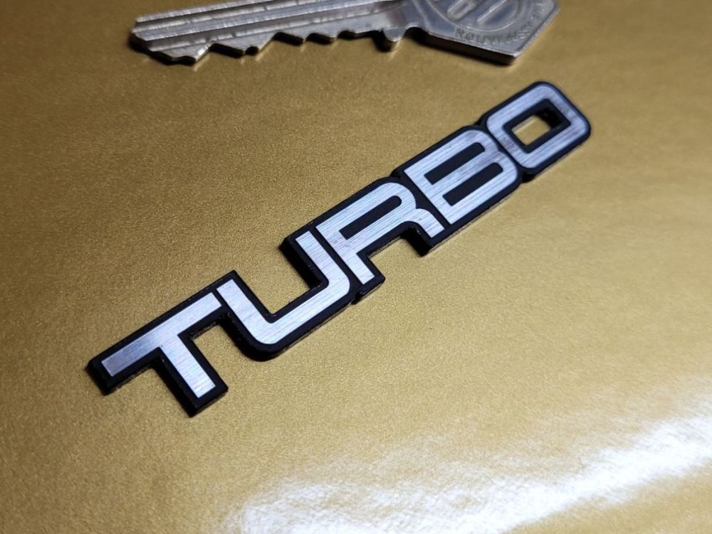 Lotus Esprit Style Turbo Text Laser Cut Self Adhesive Car Badge. 5.25