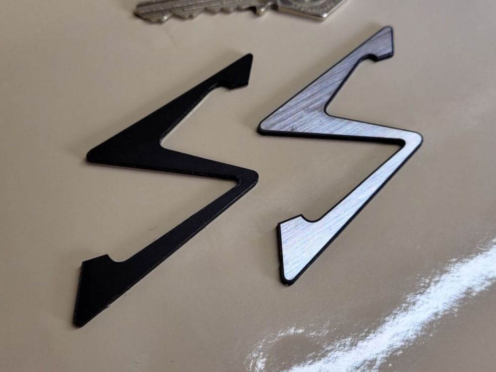 Lamborghini 'S' Logo Self Adhesive Car Badge - Black or Silver - 2 Sizes