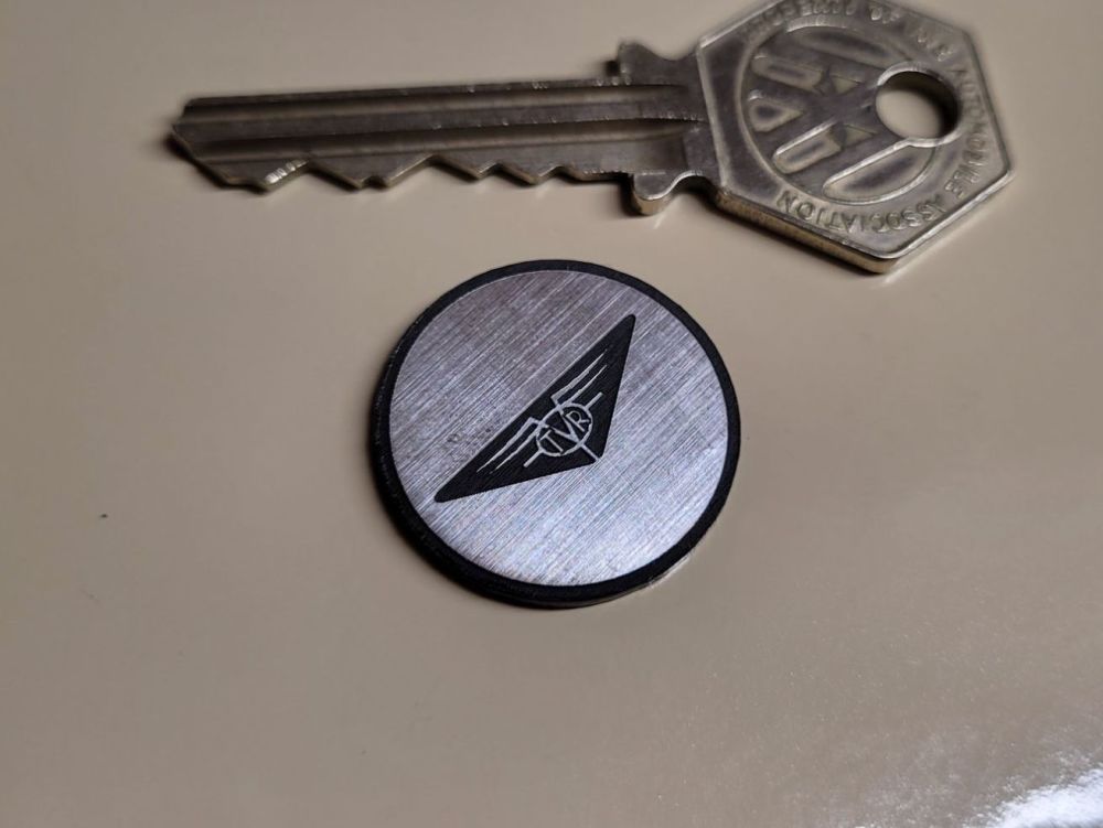 TVR Old Style Simplified Logo Circular Self Adhesive Car Badge - 14mm or 25mm