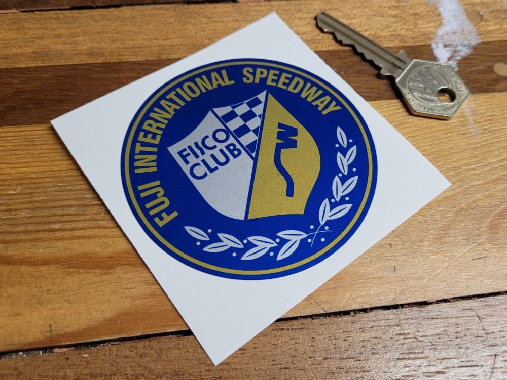 Fuji International Speedway Fisco Club Japan Sticker - Blue, Gold, & Silver - 3"