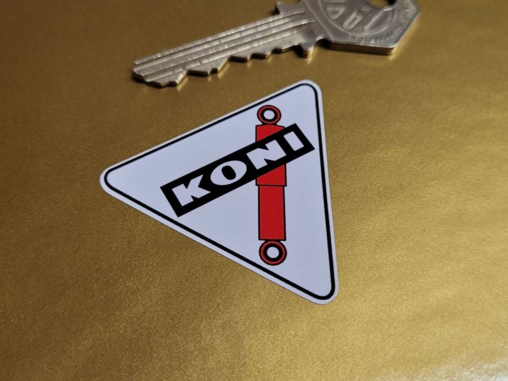 Koni Shock Absorber Triangular Stickers - Black Coachline - Set of 4 - 46mm