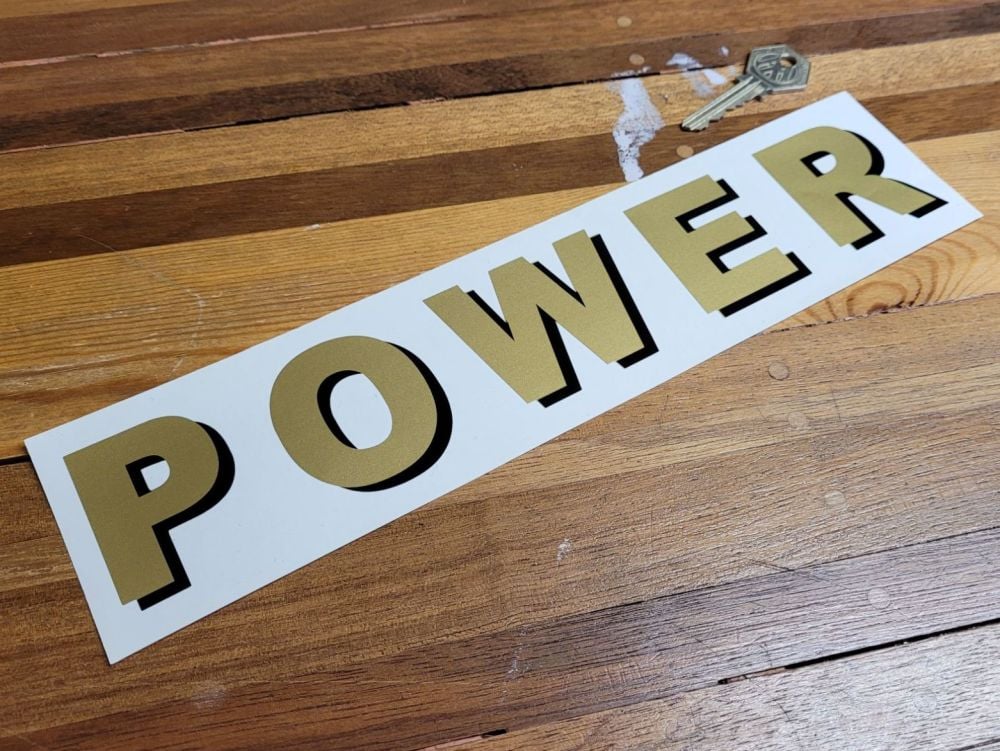 Power Shaded Style Cut Text Petrol Pump Sticker - 11.5"