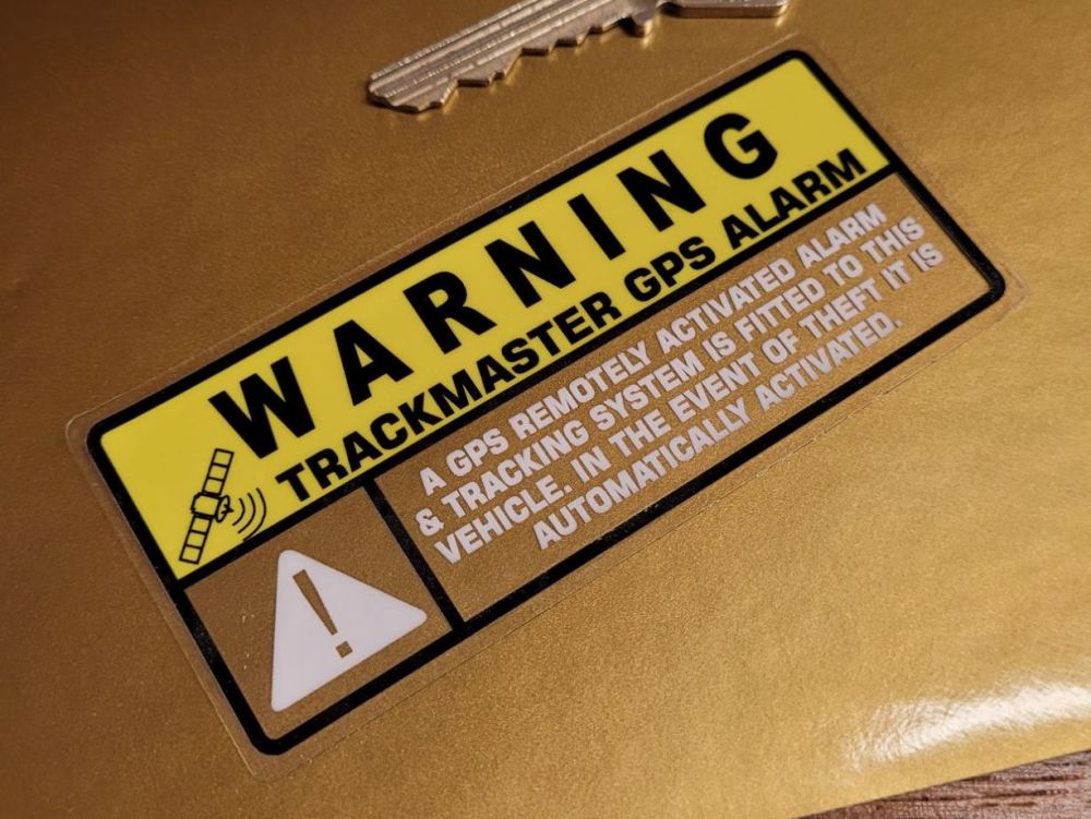 Tracker Trackmaster GPS System Warning Window Stickers - 4" Pair
