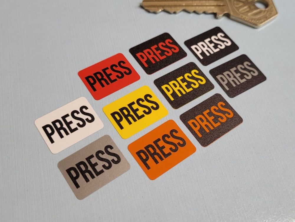 Seatbelt Press Stickers - 20mm Pair