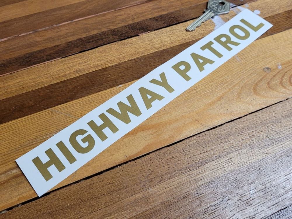California Highway Patrol Straight Text Car Sticker - Metallic Gold - 10"