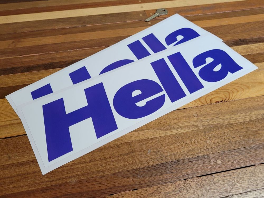 Hella Blue & White Oblong Stickers - 14
