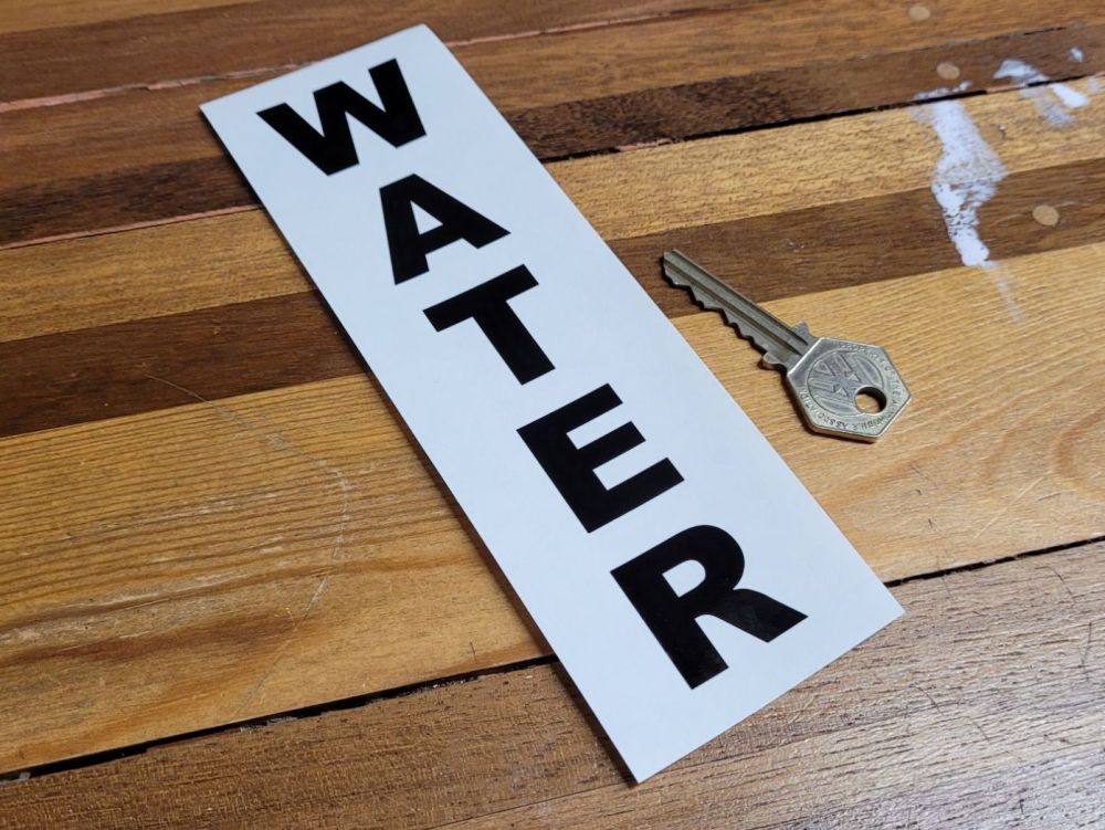 Water Cut Text Vertical Sticker - 6.75
