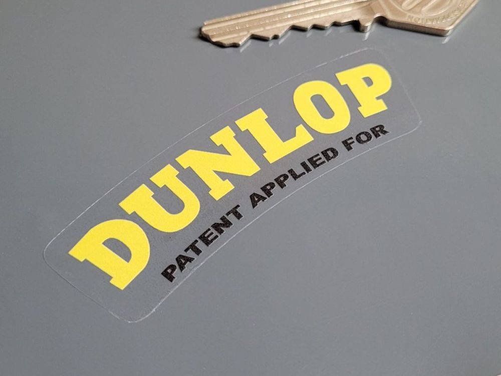 Dunlop Alloy & Wire Wheel Yellow & Black on Clear Stickers - Set of 4 - 3