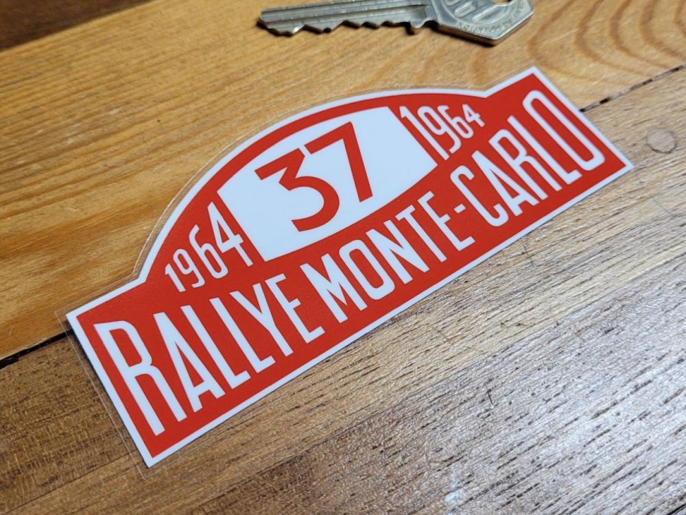 Mini Cooper S No.37 1964 Monte-Carlo Rallye Plate Window Sticker - 4.5"